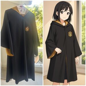 Wizarding World Black and Gold Kids Costume Robe